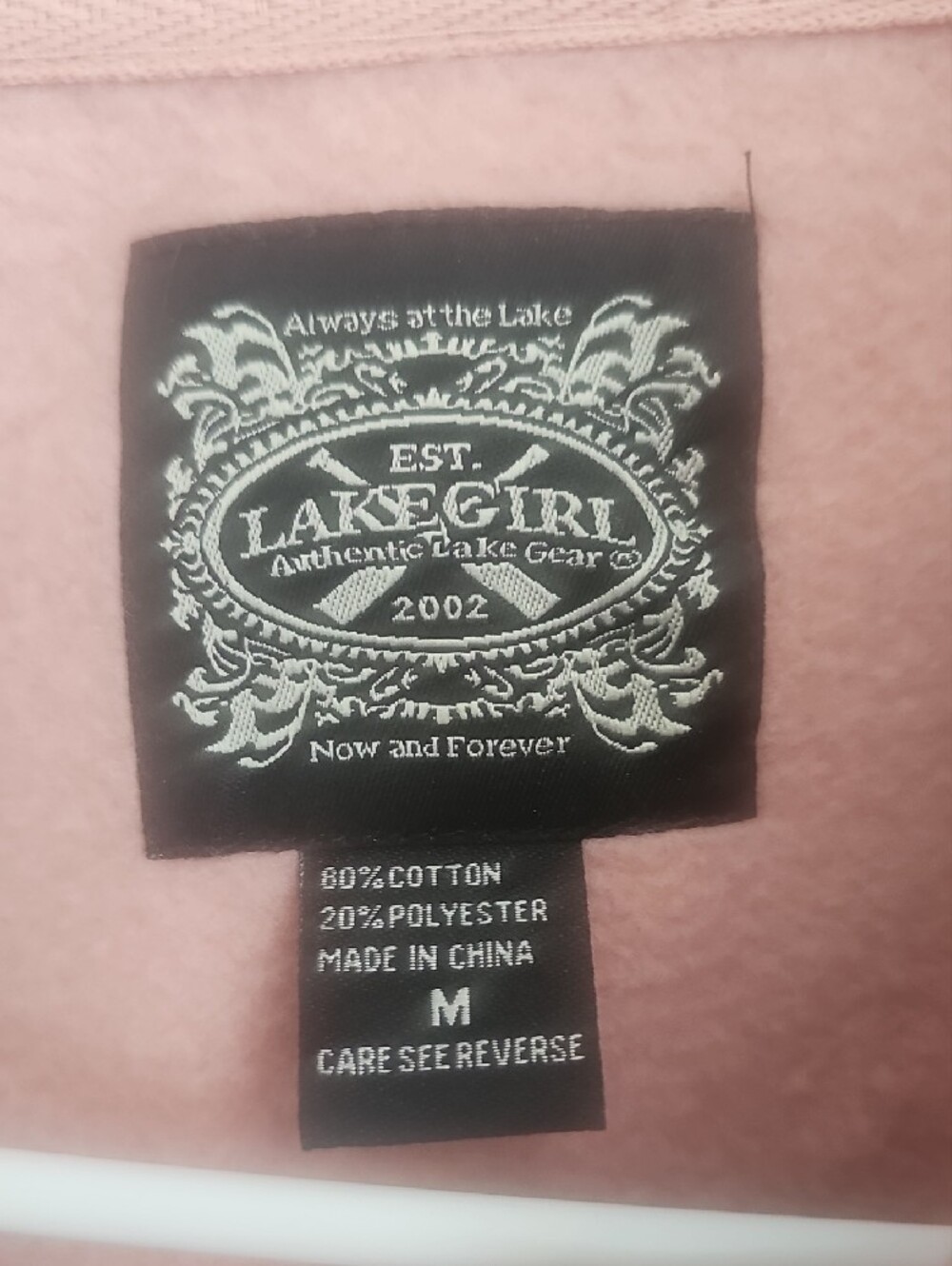Lake Girl Pink Zip-Up Hoodie Sweatshirt - Picture 2 of 5
